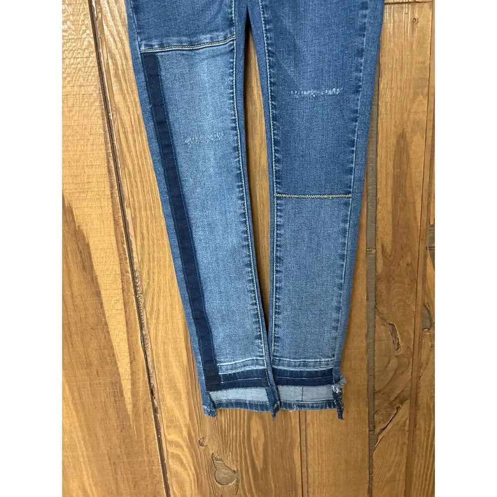 Blank NYC Girls The‎ Mini Mercer distressed multi media skinny Jeans NWT Size 7